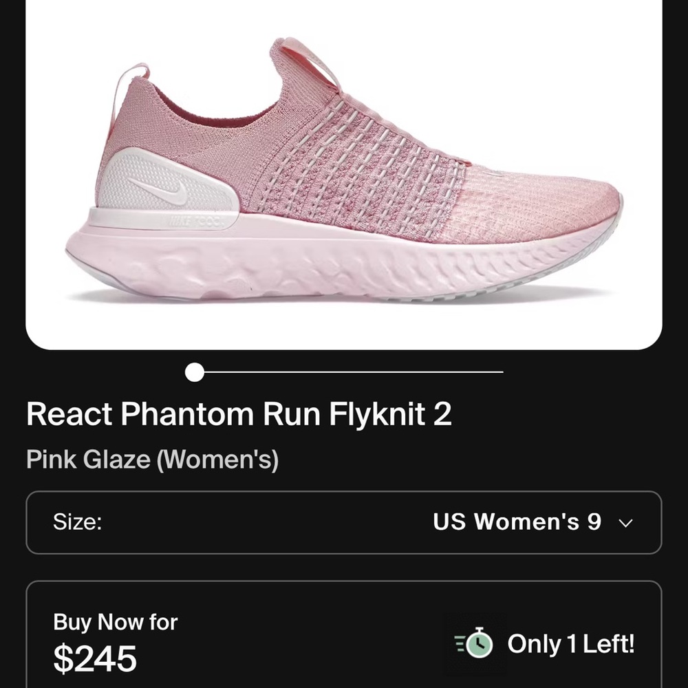 React Phantom Run Flyknit 2
Pink Glaze